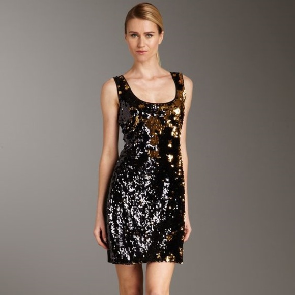 calvin klein black sequin dress